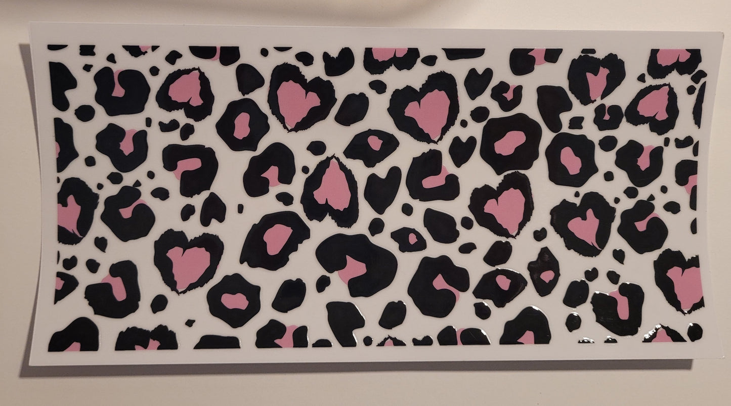 Cheetah print cup wrap decal
