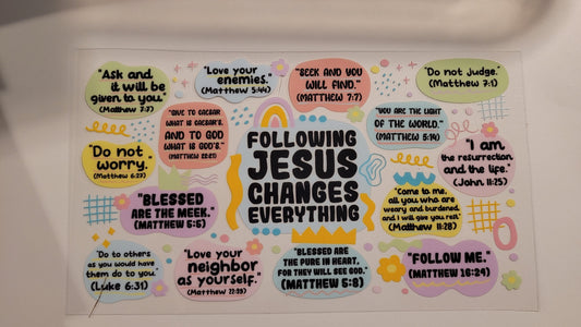 Following Jesus changes everything cup wrap decal