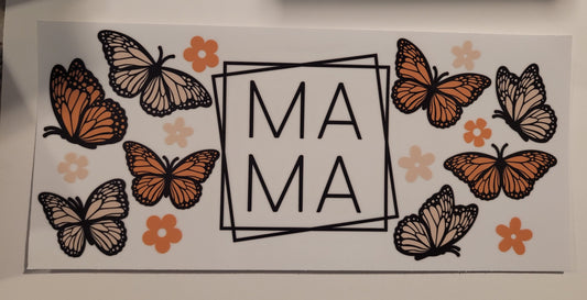 Mama with butterflies cup wrap decal