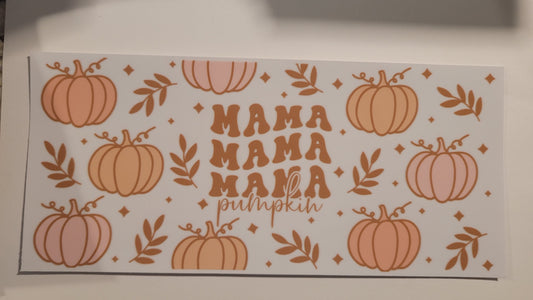 Mama Pumpkin cup wrap decal