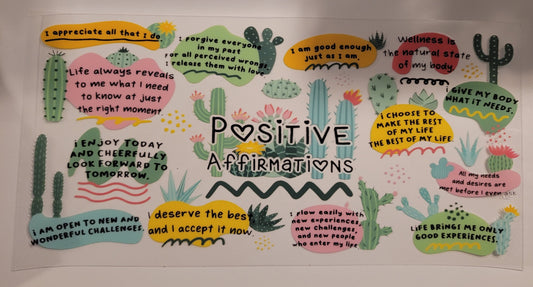 Positive Affirmations cup wrap decal