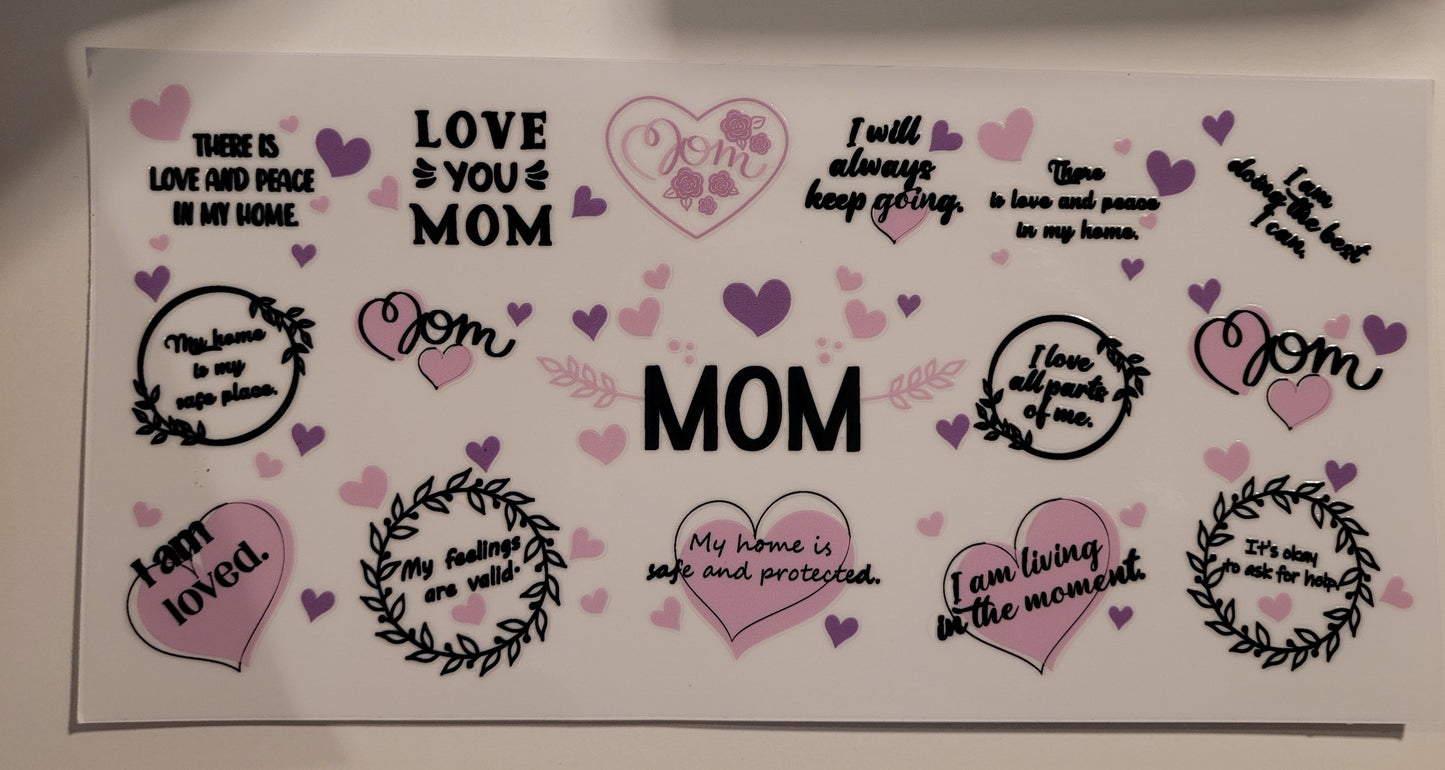 Purple Mom cup wrap decal