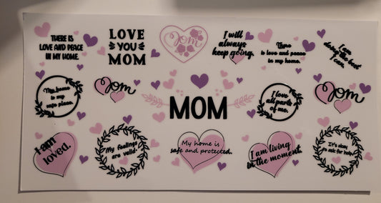 Purple Mom cup wrap decal