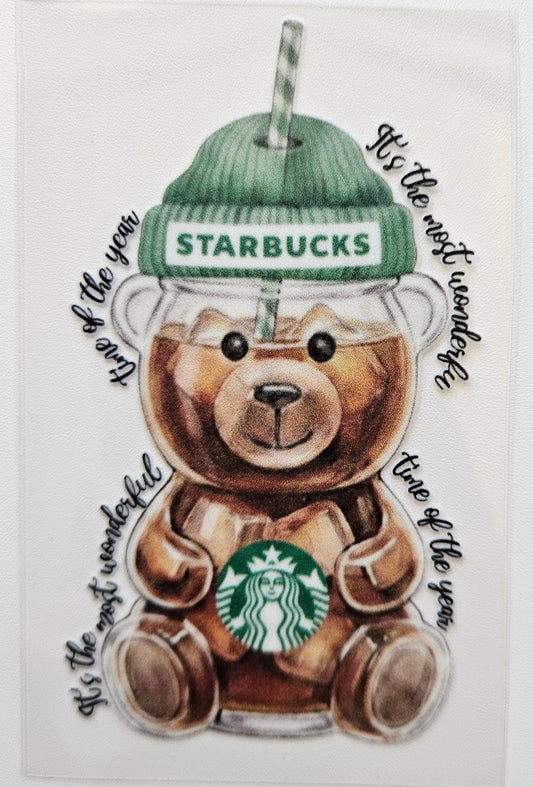 Starbucks bear cup decal