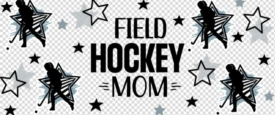 Field hockey mom with stars cup wrap decal