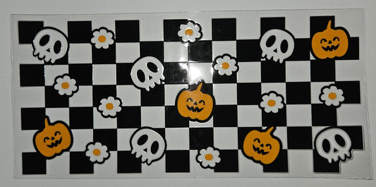 Ghost and flowers cup wrap decal