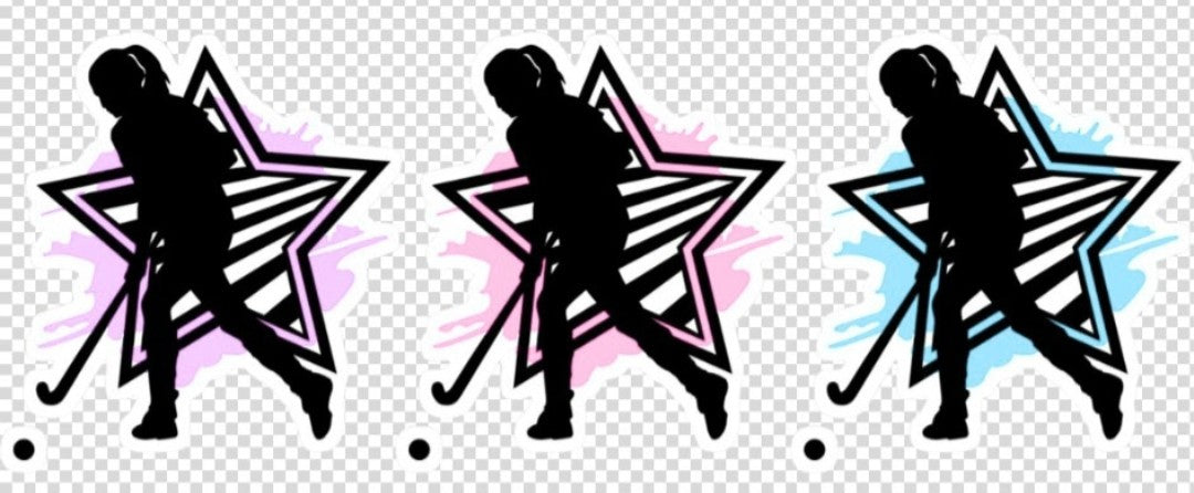 Black Field Hockey Silhouettes cup wrap decal