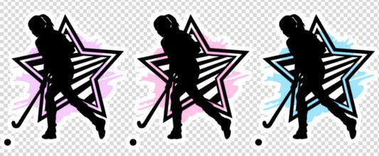 Black Field Hockey Silhouettes cup wrap decal
