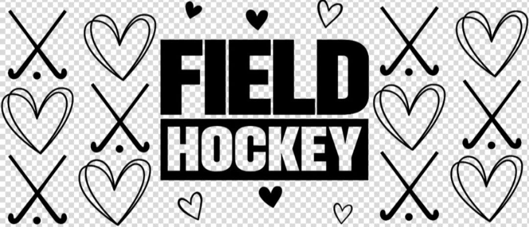 Black & White Field Hockey Hearts cup wrap decal