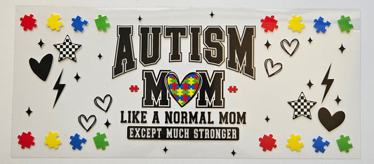 Autism mom cup wrap decal