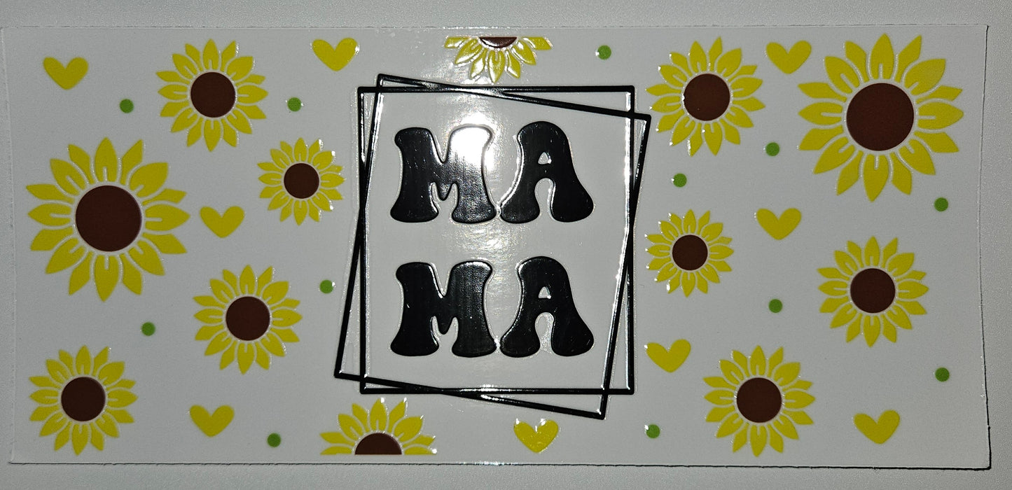 Mama sunflowers cup wrap decal