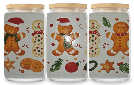 Gingerbread and snowmen cup wrap decal