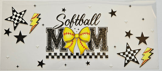 Softball mom cup wrap decal