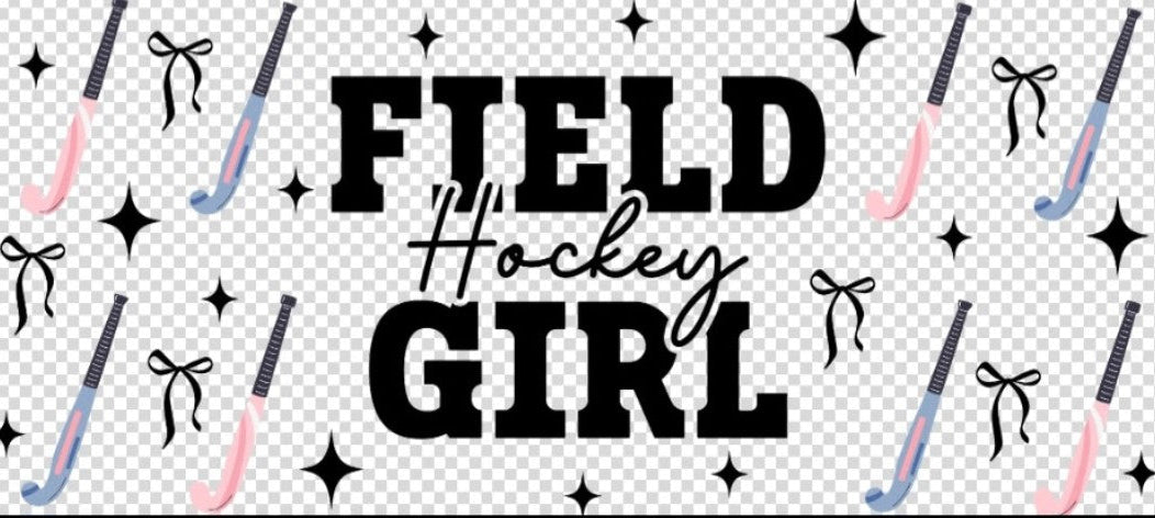 Pink & Blue Field Hockey Girl cup wrap decal
