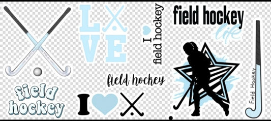 Field Hockey Collage cup wrap decal