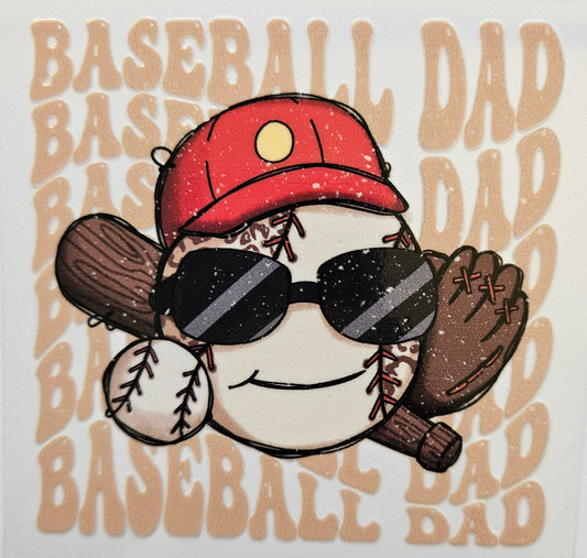 Baseball dad cup decal