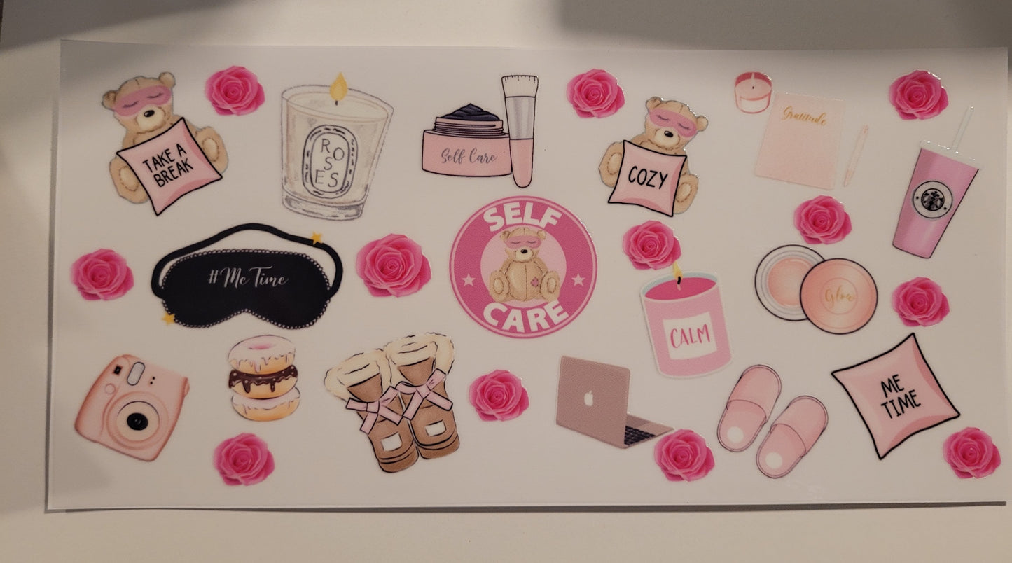 Self - care cup wrap decal