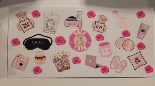 Self - care cup wrap decal