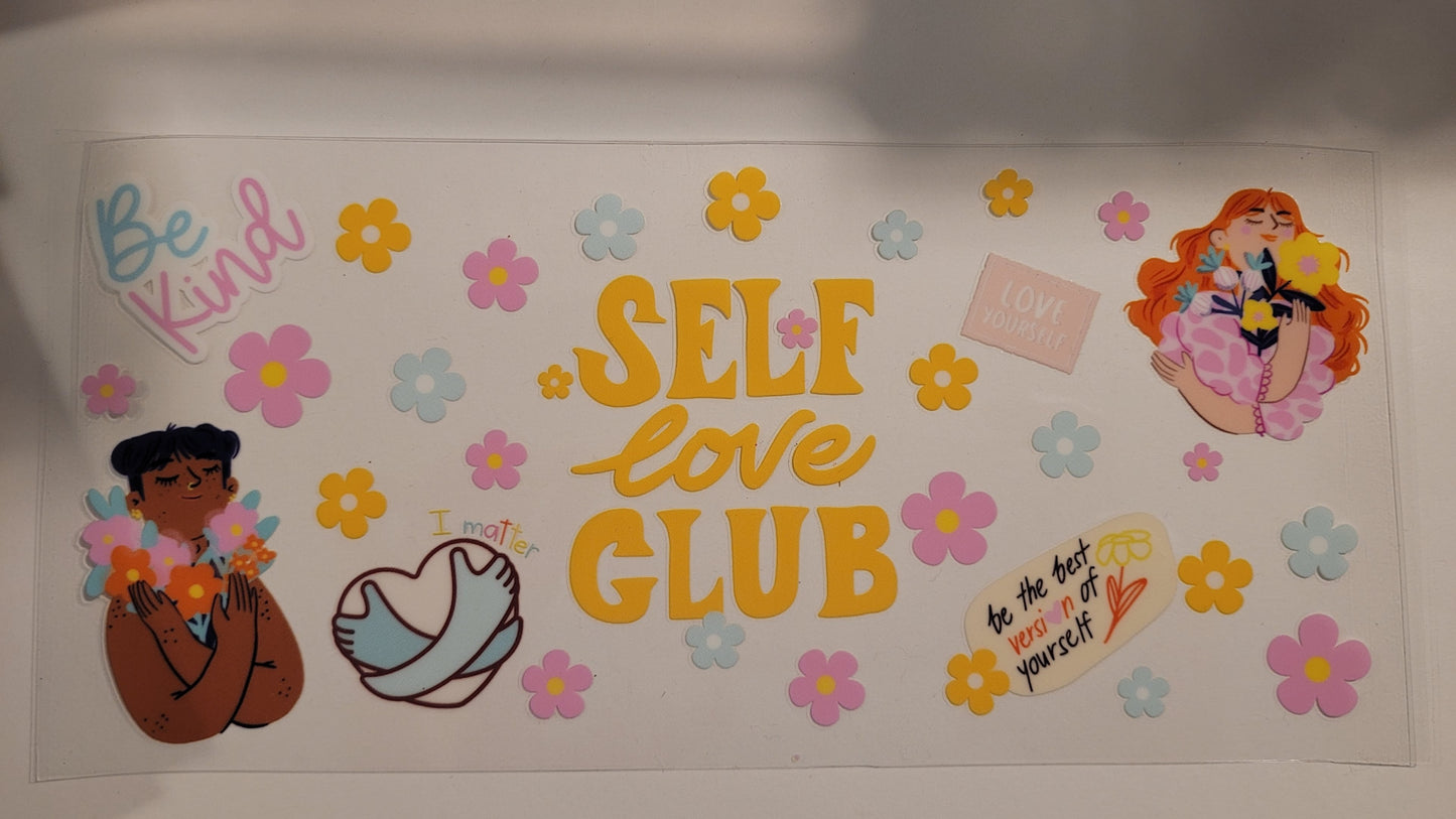 Self Love Club cup wrap decal